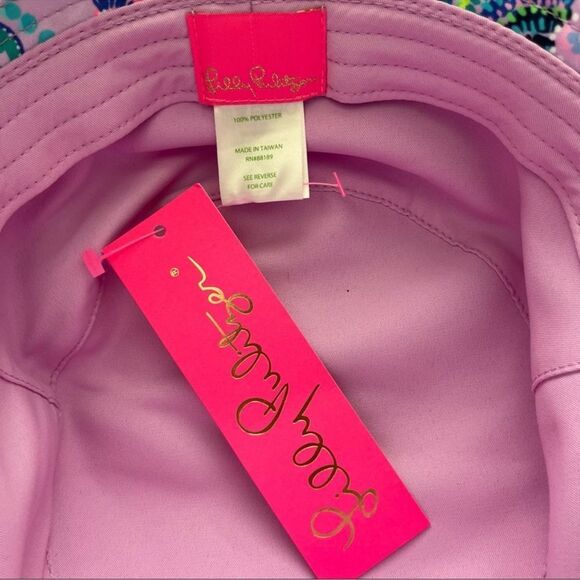 NWT Lilly Pulitzer Bucket Sun Hat Lilac Freesia Mermaid For You Purple Blue - Picture 7 of 11